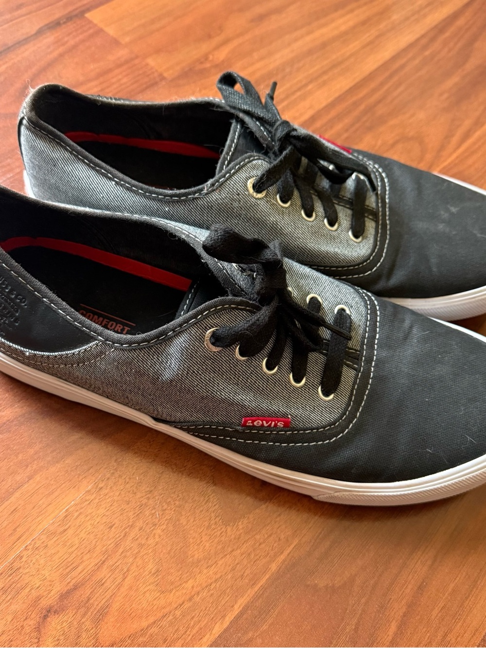 Levi's men's monterey denim canvas black gray low top sneakers SIZE 12